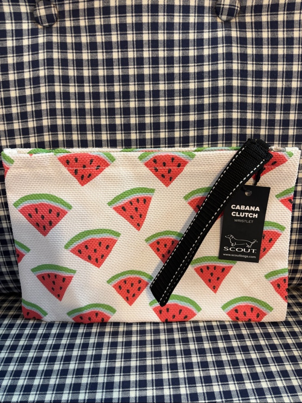 Scout Watermelon Print Cabana Clutch in White, Red, Green